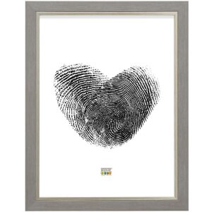 Portarretratos Deknudt S45VF3 gris claro/borde plateado 29,7x42cm plástico