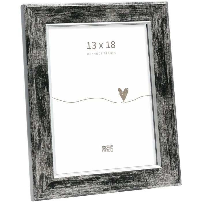 Deknudt S45YE2 Marco de madera negro borde plateado 13x18 cm
