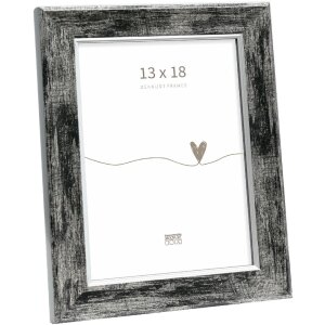 Deknudt S45YE2 Marco de madera negro borde plateado 13x18 cm