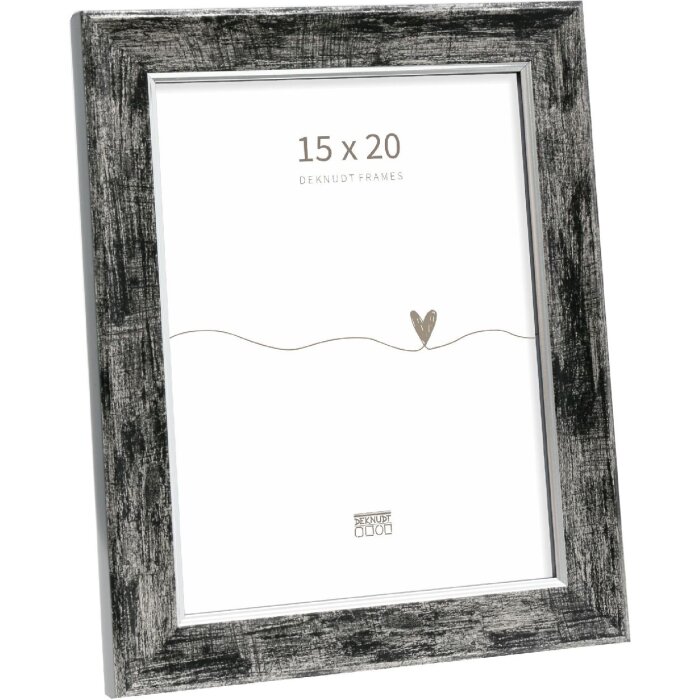 Deknudt S45YE2 Marco de Madera Negro Borde Plateado 15x20cm