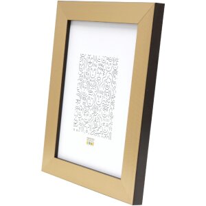 Marco de fotos Deknudt S47BB2 borde dorado/negro 13x18 cm plástico