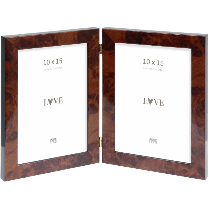 Deknudt S47EG1 Marco doble vertical madera raíz 10x15 cm