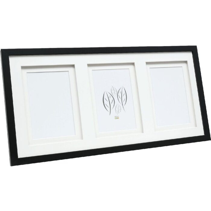 Deknudt S65KK2 marco de fotos negro doble passe-partout 3x 10x15 cm