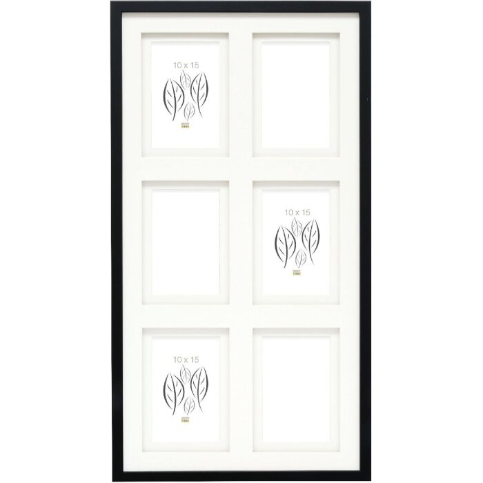 Deknudt S65KK2 Marco de galeria negro doble passe-partout 6x 10x15 cm