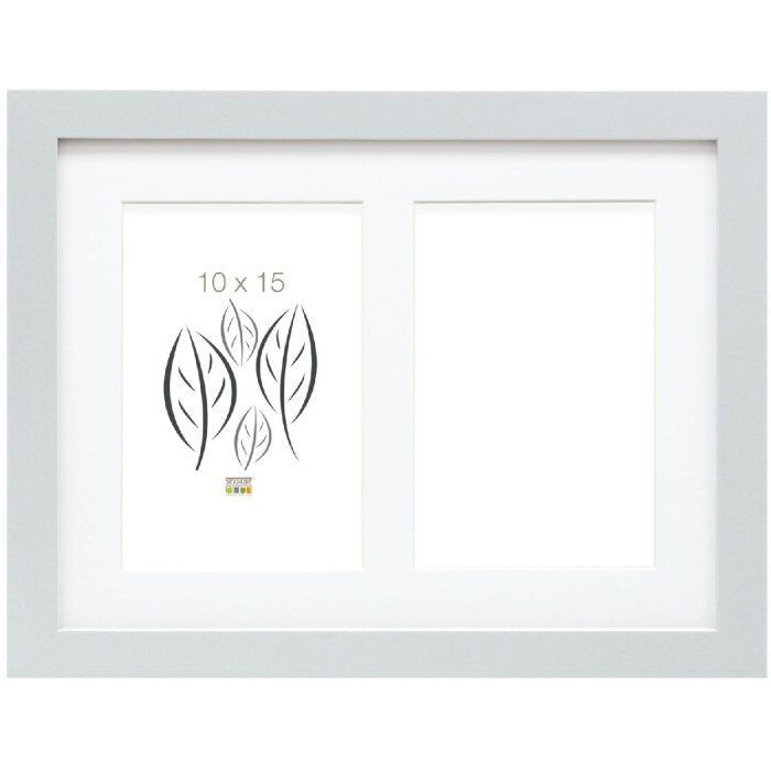 Deknudt S66KD1 marco madera color plata passe-partout 2 cuadros 10x15 cm
