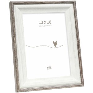 Marco Deknudt S68VG2 blanco con borde marrón-gris 13x18 cm