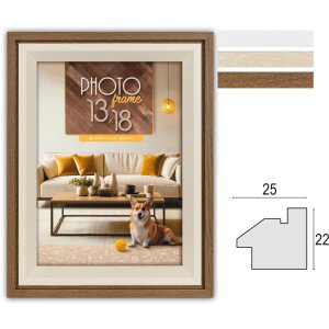 Marco ZEP Bolonia crema marrón blanco MDF 10x15 a...