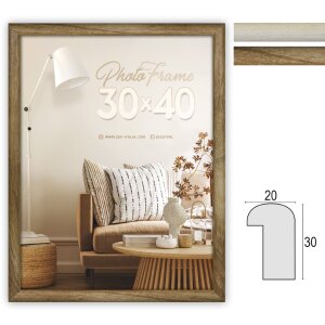 Marco ZEP Genova MDF aspecto madera cristal transparente...