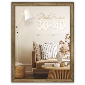 Marco ZEP Genova MDF aspecto madera cristal transparente marrón blanco 20x30 cm a 50x70 cm