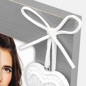 ZEP Melissa marco de madera corazones 10x15 cm blanco/gris/crema