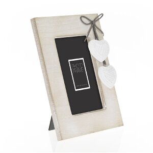ZEP Melissa marco de madera corazones 10x15 cm blanco/gris/crema
