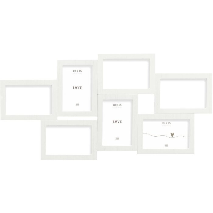 Deknudt S68UC1 marco de pared blanco 10x15 cm para 7 fotos