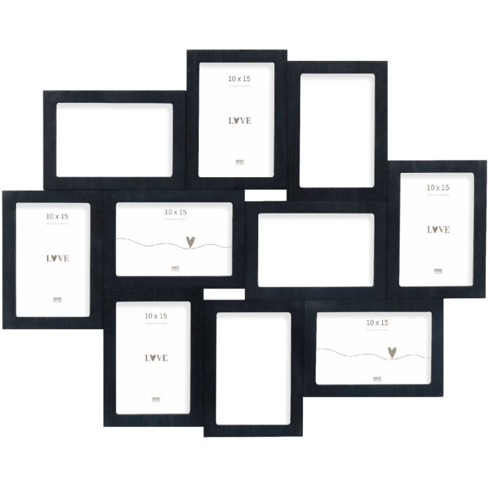 Deknudt S68UC2 Marco de pared negro para 10 fotos 10x15 cm