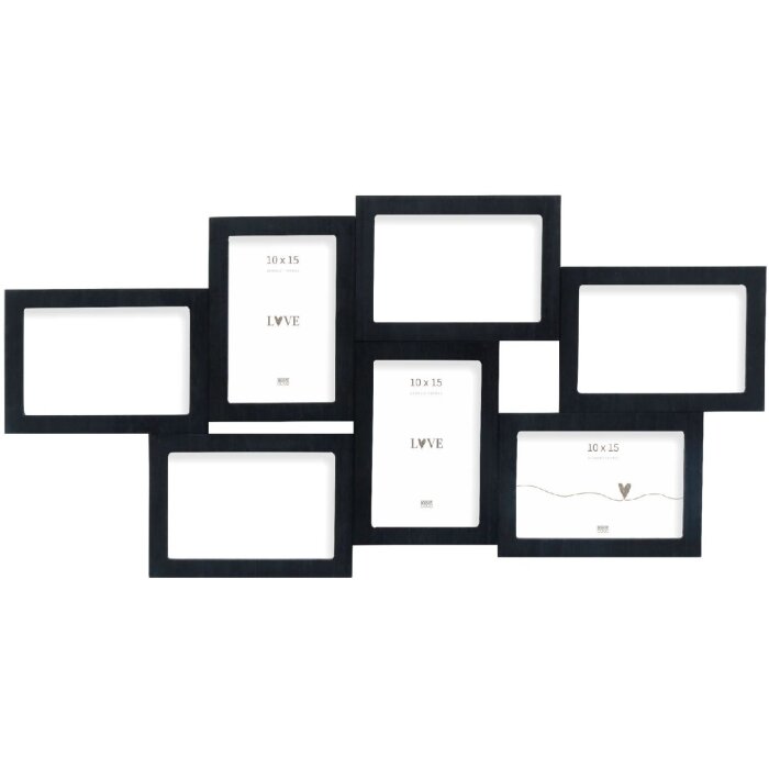 Deknudt S68UC2 Marco de pared negro 10x15 cm para 7 fotos