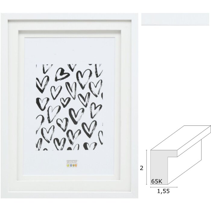 Deknudt S65KK1 marco blanco doble passe-partout 13x13 cm a 20x30 cm