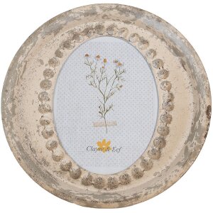 Clayre & Eef Marco 18x24 cm Hierro Beige Vidrio Oval...