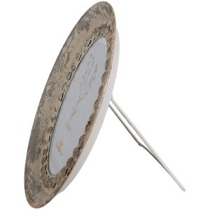 Clayre & Eef Marco 18x24 cm Hierro Beige Vidrio Oval...