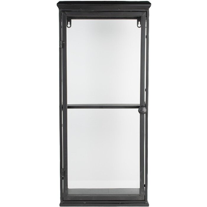 Vitrina hierro cristal negro 31x21x70 cm Estante de pared