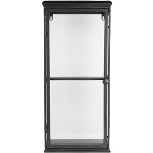 Vitrina hierro cristal negro 31x21x70 cm Estante de pared