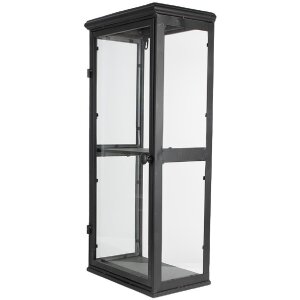 Vitrina hierro cristal negro 31x21x70 cm Estante de pared