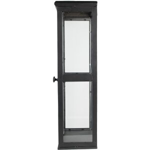 Vitrina hierro cristal negro 31x21x70 cm Estante de pared