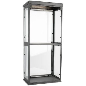Vitrina hierro cristal negro 31x21x70 cm Estante de pared