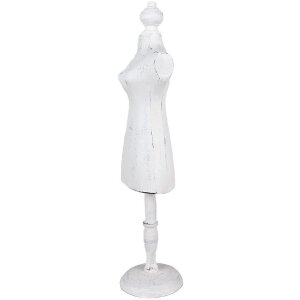 Joyero maniquí de madera blanco 13x11x51 cm