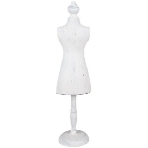 Joyero maniquí de madera blanco 13x11x51 cm