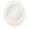 Clayre & Eef Espejo 50x5x60 Espejo de pared ovalado de cristal MDF blanco con pájaros