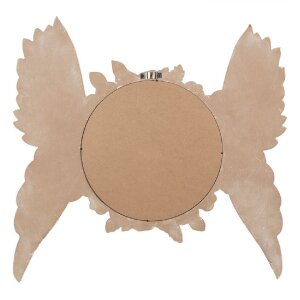 Clayre & Eef Espejo de Pared Redondo Beige Diseño Alas y Rosas 62x5x60 cm
