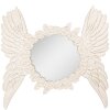 Clayre & Eef Espejo de Pared Redondo Beige Diseño Alas y Rosas 62x5x60 cm
