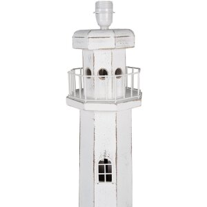 Clayre & Eef 5LMP278W Lámpara de pie Diseño Faro Blanco 23x23x140 cm E27/máx 60W
