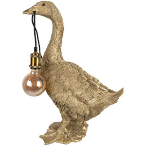 Clayre & Eef 5LMP671 Lámpara de sobremesa goose color oro 42x23x60 cm E27/máx 60W
