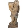 Clayre & Eef 5MG0041 Ángel decorativo Estatua de piedra Beige-Azul 24x27x58 cm