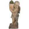 Clayre & Eef 5MG0041 Ángel decorativo Estatua de piedra Beige-Azul 24x27x58 cm