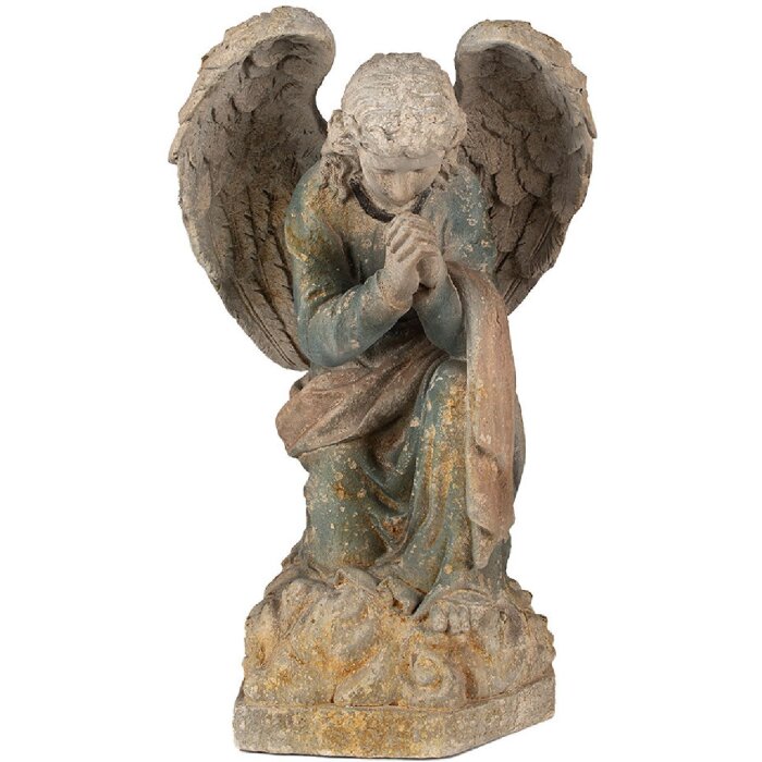 Clayre & Eef 5MG0043 Decorativo Ángel Oración Pose Aspecto Antiguo 41x45x65 cm