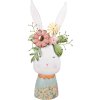 Clayre & Eef 5Y1213 Conejito Decorativo con Flores Color Blanco 29x19x62 cm
