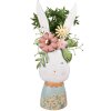 Clayre & Eef 5Y1213 Conejito Decorativo con Flores Color Blanco 29x19x62 cm