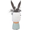 Clayre & Eef 5Y1213 Conejito Decorativo con Flores Color Blanco 29x19x62 cm