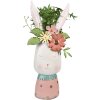 Clayre & Eef 5Y1214 Maceta Conejo Rosa Turquesa 29x19x62 cm