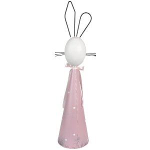 Clayre & Eef 5Y1220 Conejo Decorativo Rosa Blanco 18x14x60 cm