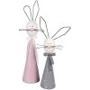 Clayre & Eef 5Y1220 Conejo Decorativo Rosa Blanco 18x14x60 cm