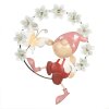 Clayre & Eef 5Y1222 Decoración mural corona de flores enanas 50x9x61 cm