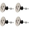 Clayre & Eef 65289 Pomo puerta Love Blanco Negro Ø 4x3/6 cm