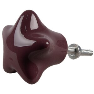 Clayre & Eef 65292 Tirador estrella Burdeos Ø 4x3/6 cm