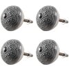 Clayre & Eef 65303 Pomo puerta Vintage Plata Ø 4x3/6 cm Juego de 4 piezas