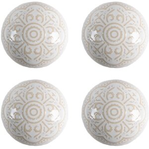 Clayre & Eef 65304 Pomo puerta ceramica blanco dorado...