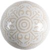Clayre & Eef 65304 Pomo puerta ceramica blanco dorado Ø4x3 cm