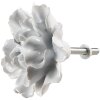 Clayre & Eef 65305 Pomo de puerta en forma de flor de cerámica blanca Ø 6x3/6 cm