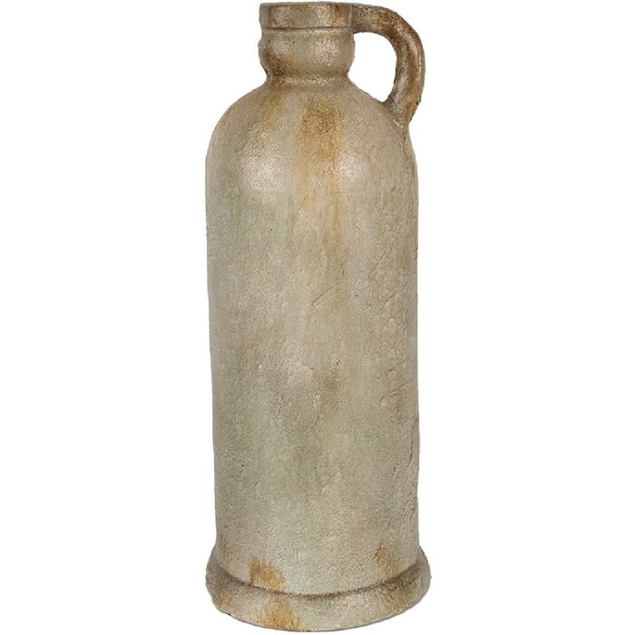Clayre & Eef 65307 Jarra Decoración Ø 17x42 cm Blanco Vintage